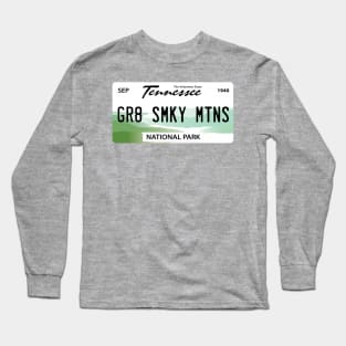 Great Smoky Mountains - TN License Plate Long Sleeve T-Shirt